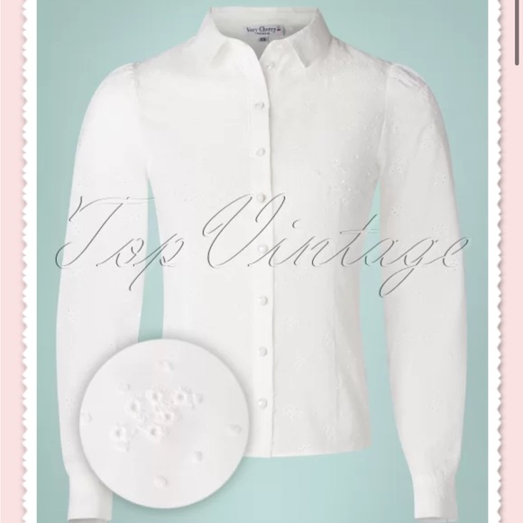 Very cherry 🍒 40s Jane Brodery blouse - Picture 1 of 8